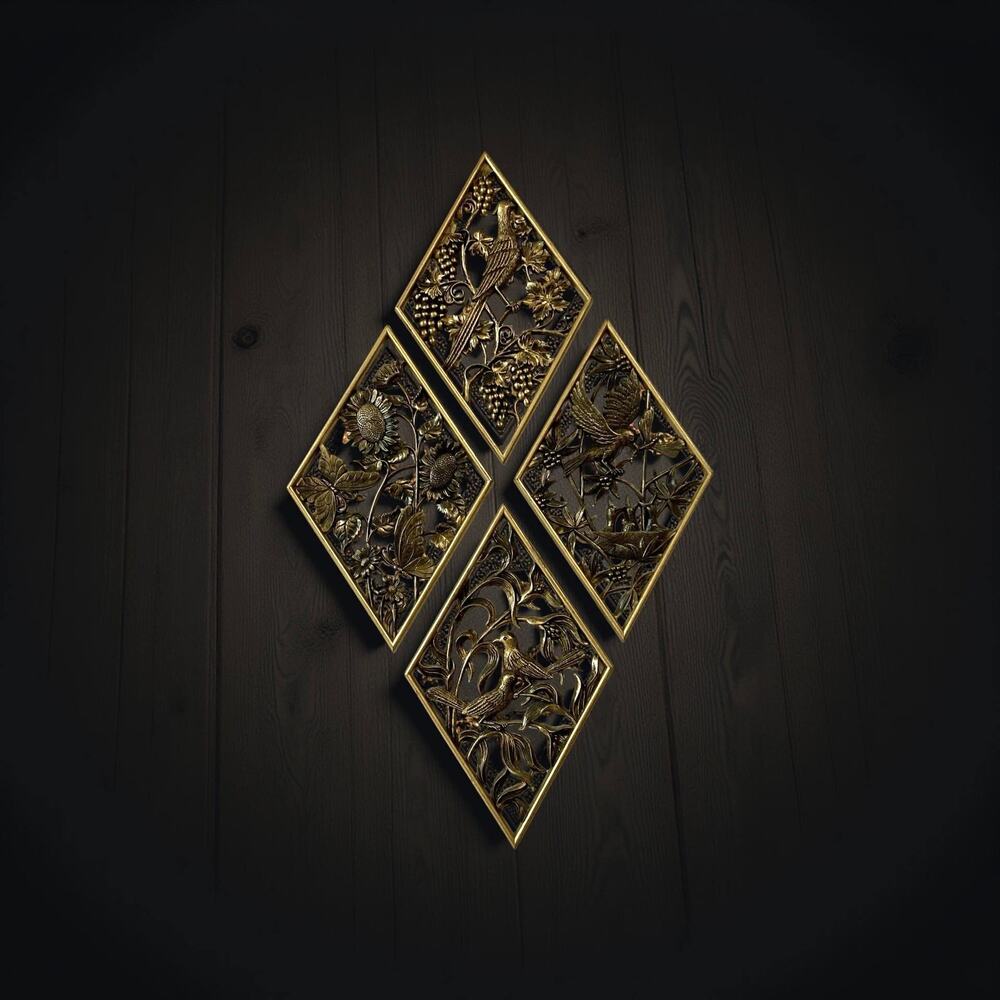 Vintage 1971 Wall Diamond Sconce Set
